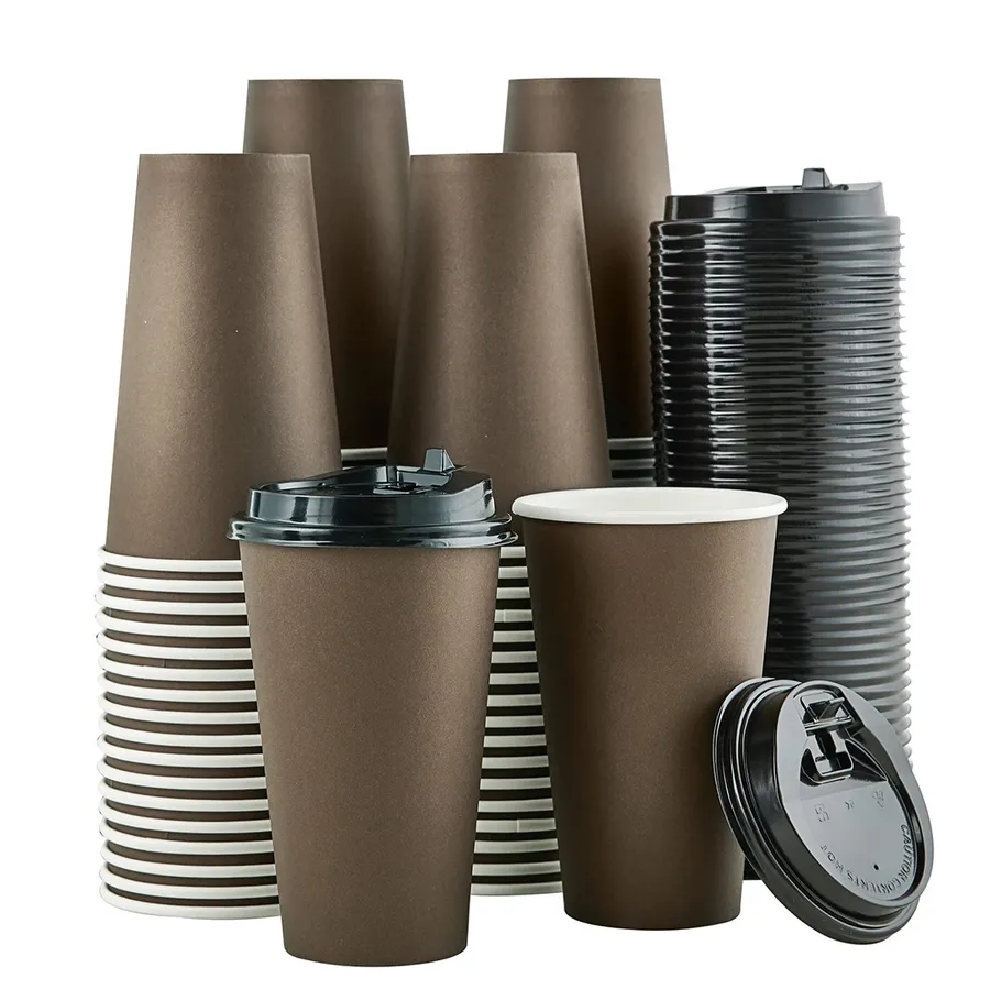 Brown Paper Cups printed with a custom design