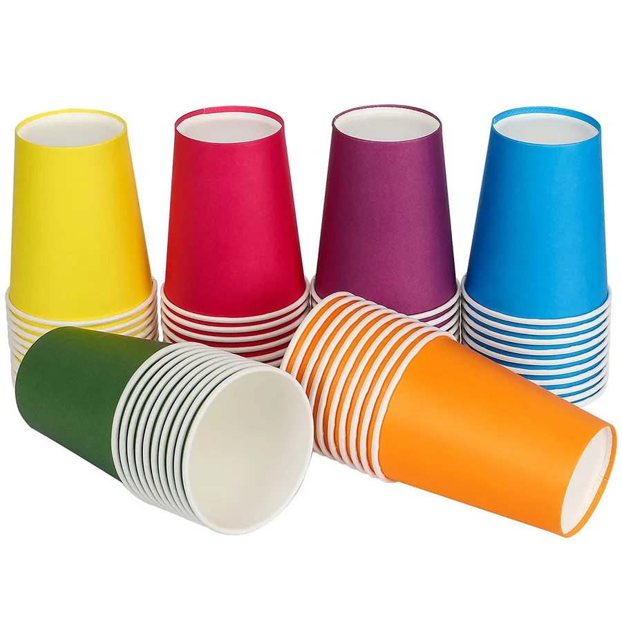 Coloured Paper Cups printed with a custom design