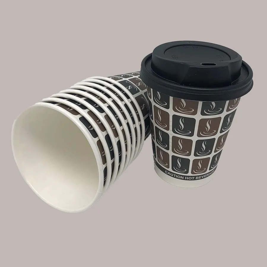 Paper Coffee Cup Lids printed with a custom design