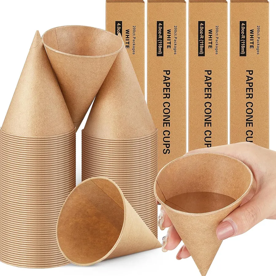 Paper Cone Cups printed with a custom design