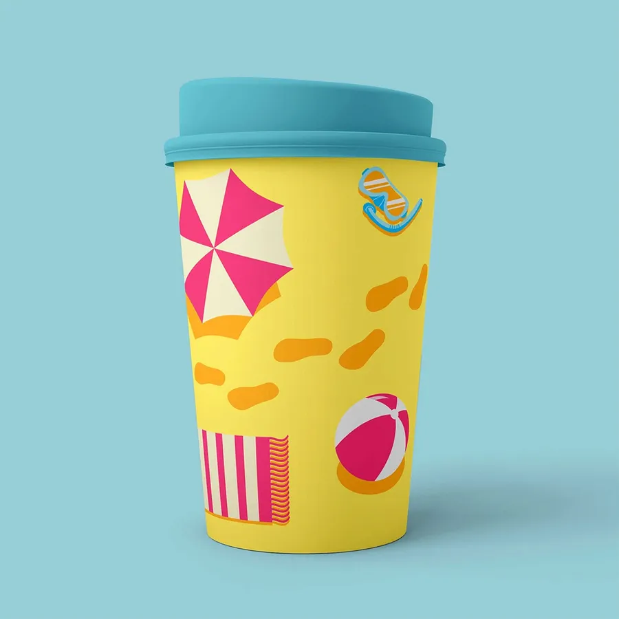 Paper Cup Cover printed with a custom design