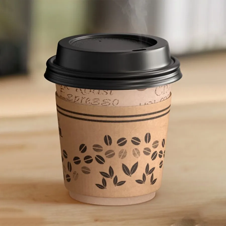 Paper Cup Sleeves printed with a custom design