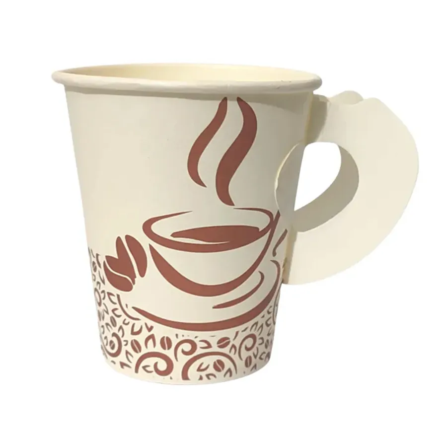 Paper Cups With Handles printed with a custom design