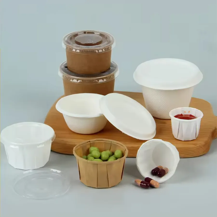 Paper Sauce Cups printed with a custom design