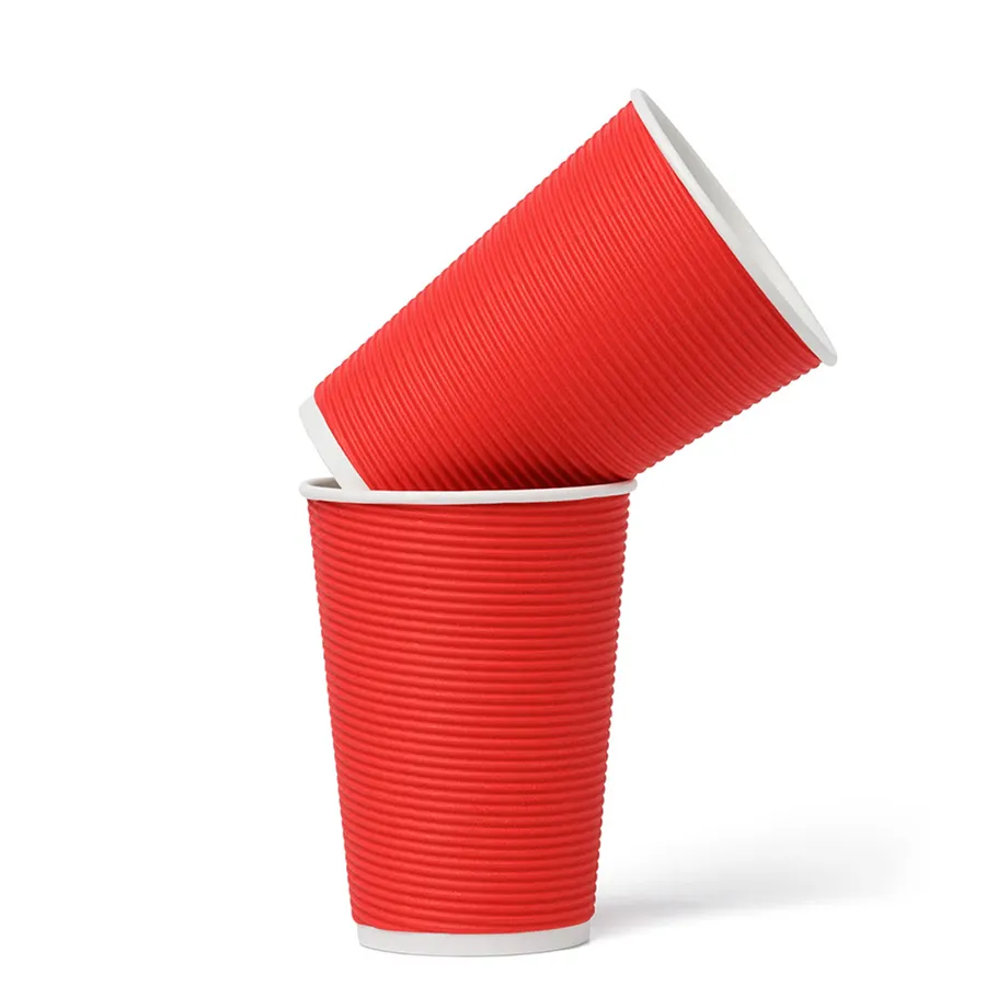 Red Paper Cups printed with a custom design