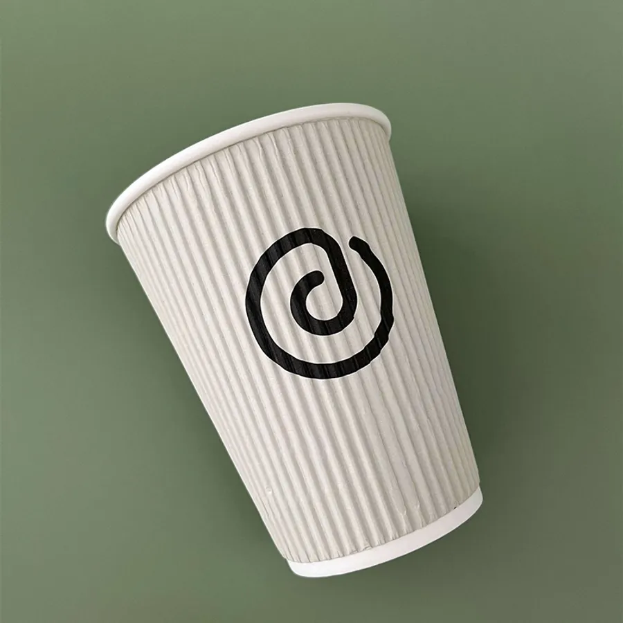 Ripple Wall Coffee Cups printed with a custom design
